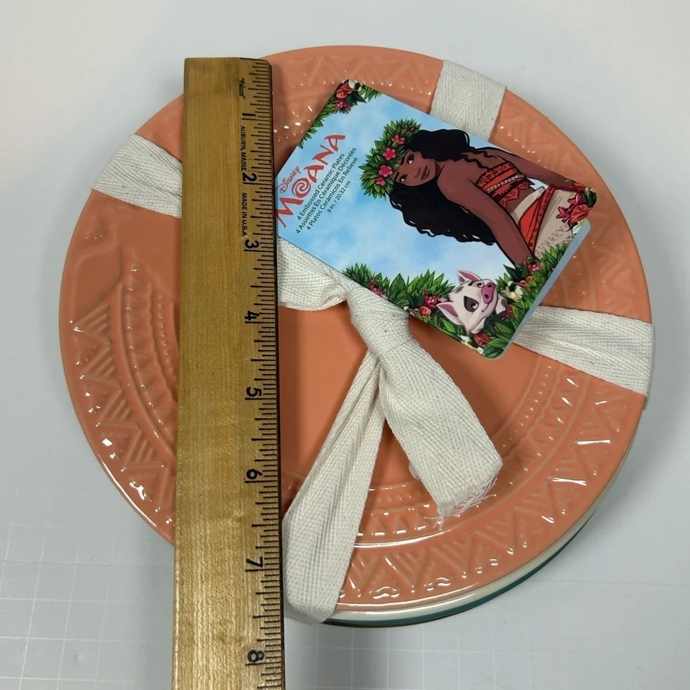 Disney Parks Moana Spotlight Set of Four Stoneware Plates New with Tags